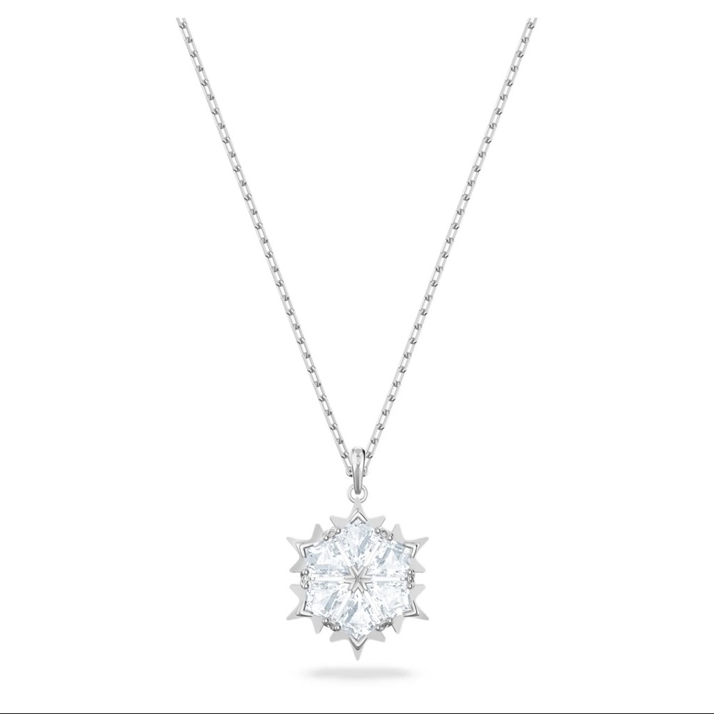 Sterling Silver Swarovski Cubic Zirconia Snowflake Pendant Necklace